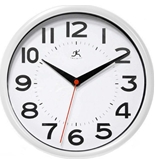 Infinity Instruments Metro White 9-Inch Resin Wall Clock