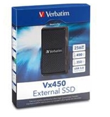 Verbatim 256GB Vx450 External SSD, USB 3.0 with mSATA Interface - Black, Minimum Qty. 2 -47681