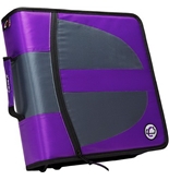 Case-it Locker Zipper Dual Binder, 2 Sets of 1.5-Inch Rings with Boosters, Purple, Binder Shell Only, LKR-Dual-02-PUR