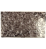 Deluxe Chrome Steel Metal Business Card Holder in Silver Finish