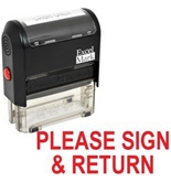 PLEASE SIGN & RETURN Self Inking Rubber Stamp - Red Ink (42A1539WEB-R)