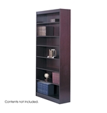 Safco 3-Shelf Square-Edge Veneer Bookcase, Mahogany [Kitchen]