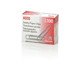 ACCO A7072580 Economy Jumbo Paper Clips, Smooth, Jumbo, 100 per Box