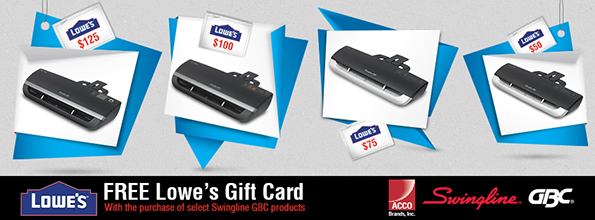 Free Lowe's Gift Card on Selected Swingline Products