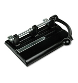 40-Sheet Lever Action Two- to Seven-Hole Punch, 13/32 Diameter Holes, Black
