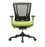 Nefil 4000FMGRN Office Chair in Black Mesh Back and Green Fabric Seat with Grey Frame