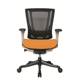 Nefil 4000FMORG Office Chair in Black Mesh Back and Orange Fabric Seat with Grey Frame
