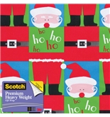 Scotch Gift Wrap, Split Santa Pattern, 25-Square Feet, 30-Inch x 10-Feet (AM-WPSSA-12)