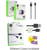 Belkin Lightning to USB ChargeSync Cable for iPhone 5 / 5S / 5c, iPad 4th Gen, iPad mini, and iPod touch 7th Gen, 4 Feet CABLE + 1AMP Home charger