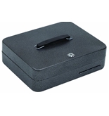Hercules CB1209 Key Locking Cash Box with 9 Compartment Tray, 11.8" x 9.5" x 3.7", Recycled Steel, Silver Vein