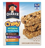 Quaker Granola Bars, Chewy Variety Pack, .84oz Bar, 8/Box, 12 Boxes/Carton