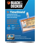 Black and Decker TimeShield Thermal Laminating Pouches, ID Badge with Clips, 5 mil - 10 Pack (LAMID5-10)