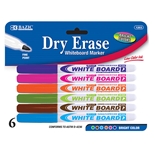 BAZIC Bright Color Fine Tip Dry-Erase Marker (6/Pack)