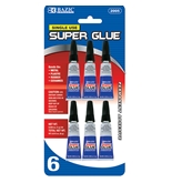BAZIC 1g / 0.036 Oz Single Use Super Glue (6/Pack)