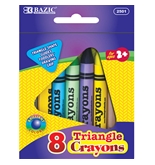BAZIC 8 Color Premium Quality Super Jumbo Triangle Crayon