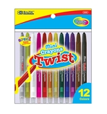 BAZIC 12 Color Mini Propelling Crayon
