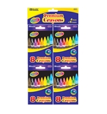 BAZIC 8 Color Premium Quality Crayon (4/Pack)