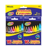 BAZIC 16 Color Premium Quality Crayon (2/Pack)