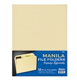BAZIC 1/3 Cut Letter Size Manila File Folder (12/Pack)
