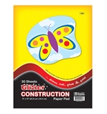 BAZIC 30 Ct. 9 X 12 Glitter Construction Paper Pad