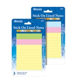 BAZIC 40 Ct. 3 X 3 Lined Stick On Notes (3/Pack)