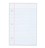 TOPS Notebook Filler Paper, College Ruled, 8.5 x 5.5 Inches, Hole Punched, Heavyweight, 100 Sheets/Pack (62304)