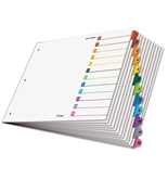 CARDINAL Tabloid OneStep Index System, 12-Tab, 1-12, 11 x 17 Inches, Multicolor Tabs, 12/Set - CRD84895