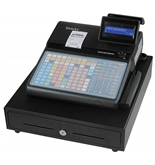 SAM4s ER-920 Electronic Cash Register, Elegant and Compact Design, MSR and Thermal Receipt Printer, 150 Keys Flat Keyboard, 16 Character Two-line Display, Black