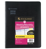 AT-A-GLANCE 2014-2015 Academic Year QuickNotes Weekly and Monthly Planner, Wirebound, Black, 8 x 9.88 Inch Page Size (76-11-05)