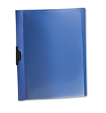 Oxford 52002 Polypropylene No-Punch Report Cover, Letter, Clip Holds 30 Pages, Clear/Blue