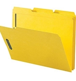 Staples Colored Reinforced Tab Fastener Folders, Letter, Yellow, 50/Box