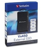 Verbatim 128GB Vx450 External SSD, USB 3.0 with mSATA Interface - Black, Minimum Qty. 2 -47680