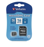 Verbatim 16GB MicroSDHC Memory Card with Adapter, Class 4, Minimum Qty. 4 - 97180