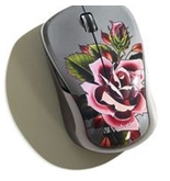 Verbatim Wireless Notebook Multi-Trac Blue LED Mouse, Tattoo Series ? Rose,Minimum Qty. 4 - 98614