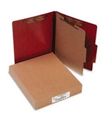 ACCO 15004 ACCO Presstex 20-Point Classification Folders, Letter, 4-Section, Red, 10/Box