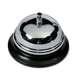 Advantus Call Bell, 3.38 Inch Diameter, Brushed Nickel with Black Base (CB10000)
