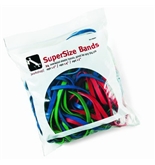 Alliance SuperSize Bands Resealable Bag Containing Eight Each 12 Inch Red, 14 Inch Green and 17 x 1/4 Inches Blue Heavy Duty Rubber Bands (8997)