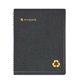 AT-A-GLANCE Recycled Weekly/Monthly Appointment Book Black 8 1/4 x 10 7/8