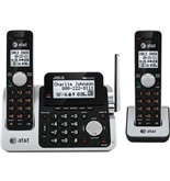 AT&T CL83201 DECT 6.0 Cordless Phone, Black/Silver, 2 Handsets