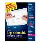 Avery White Repositionable Shipping Labels for Laser Printers, 3.33 x 4 Inches, Box of 600 (55164)
