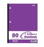 BAZIC W/R 80 Count Wireless Notebook,Pink/Blue/Green/Purple