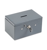 Buddy 5051 BDY5051 Recycled Steel Stamp and Coin Box with Lock, Gray