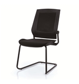 Bodyflex BFSL-BLK Sled Base Side Chair with Black Frame and Black Fabric