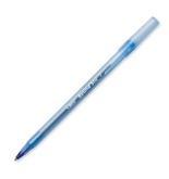 BIC Round Stic Ball Pen, Fine Point, 0.8mm, Blue, 12 Pens (GSF11-Blu)