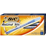 BIC Round Stic Ball Pen, Medium Point, 1.0 mm, Blue, 12 Pens (GSM11-Blu)
