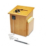Buddy Products Wood Suggestion Box, 7.25 x 10 x 7.5 Inches, Medium Oak (5622-11)