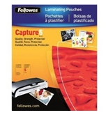 Fellowes Capture 5 Mil Letter Glossy Laminator Pouches, 100 Pack