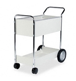 Fellowes 40922 - Steel Mail Cart, 150-Folder Capacity, 20w x 38-1/2d x 39h, Dove Gray-FEL40922