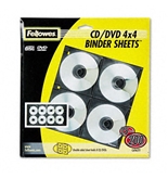 Fellowes Two-Sided CD/DVD Refill Sheets for Three-Ring Binders, Clear, 25/pack