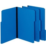 Globe-Weis Pressboard File Folders, 1-Inch Expansion, 1/3 Cut Tab, Legal Size, Dark Blue, 25-Count (61